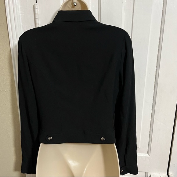 Barbara Bui Paris Vintage Cropped Jacket Zip Front Acetate EU 38 US Small C2 - Picture 2 of 6